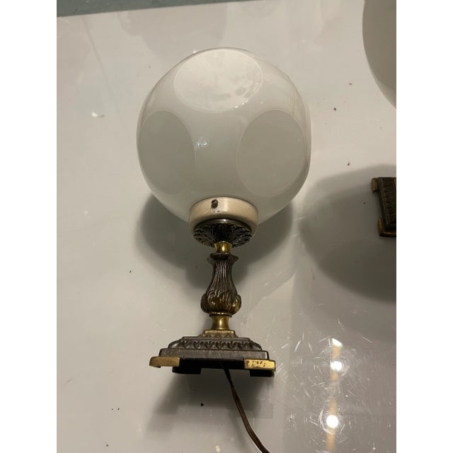 Opaline Glass Dice Shaped Table Lamps, 1960s, Set of 2 For Sale - Image 3 of 5