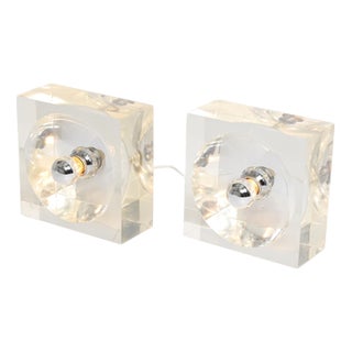 Acrylic Glass Table Lamp by Michel Dumas, 1970s For Sale