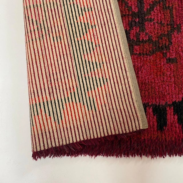 Scandinavian Abstract High Pile Rya Rug, Sweden 1960s For Sale - Image 16 of 18