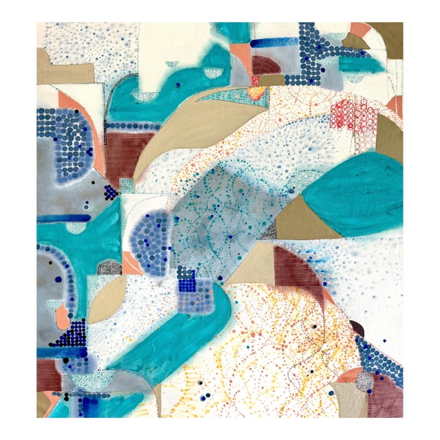 Contemporary Abstract Acrylic on Canvas "Skopelos 4: Chora" by Jessica Snow For Sale