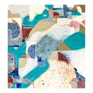 Contemporary Abstract Acrylic on Canvas "Skopelos 4: Chora" by Jessica Snow