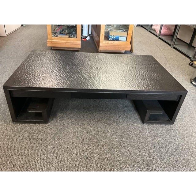 A Greek key scroll form coffee and cocktail table designed by Thomas Pheasant, manufactured circa 1970s by Baker Furniture...