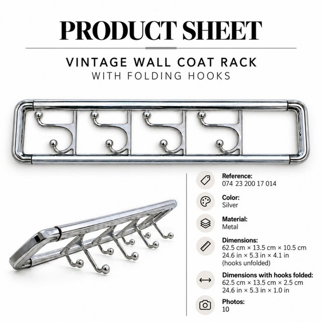 Art Deco Brass Wall Coat Rack, 1930s For Sale - Image 10 of 12