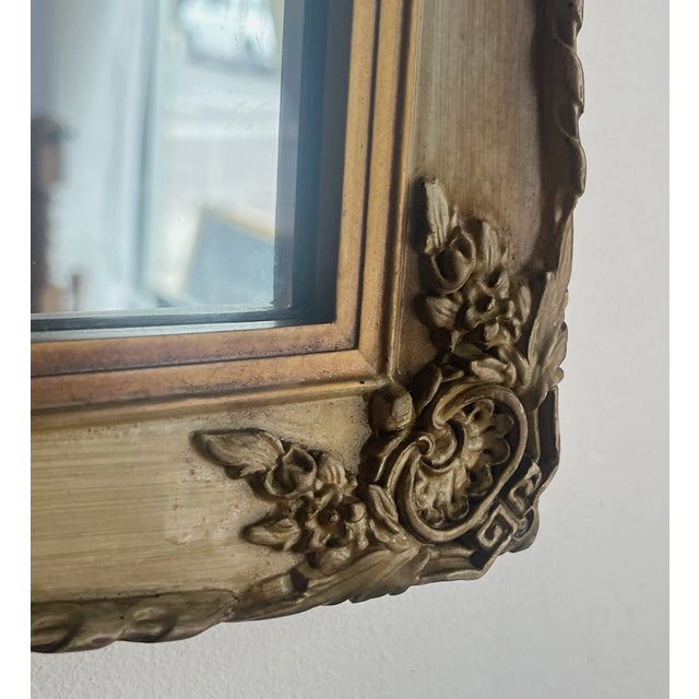 1970s Art Deco Ornate Carved Wood Mirror For Sale - Image 4 of 11