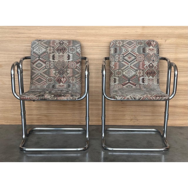 Set of 10 Mid-century Chrome Chairs with Double Tubular For Sale - Image 16 of 18