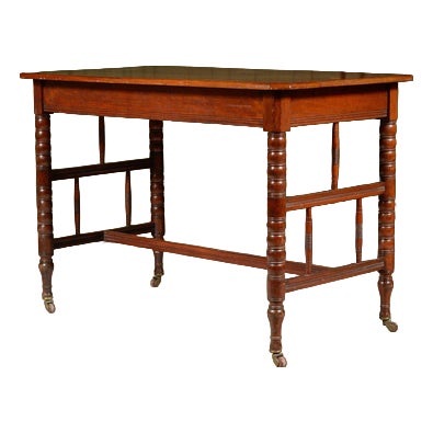 Aesthetic Movement Walnut Library Table from William Richardson of Leeds, 1870s For Sale