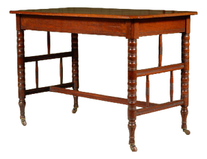 Aesthetic Movement Walnut Library Table from William Richardson of Leeds, 1870s