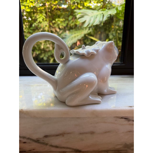 1990s White Frog Teapot For Sale - Image 5 of 5