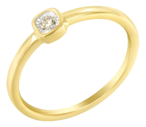 14K Yellow Gold Plated .925 Sterling Silver 1/20 Carat Diamond Square Cushion-Shaped Miracle Set Petite Fashion Promise Ring - Size 6