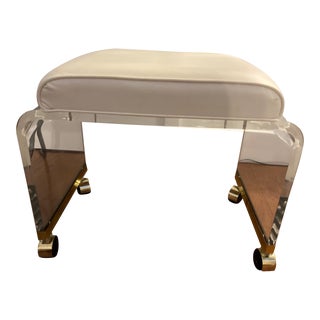 1980s Mid Century Modern Vanity Bench Manufactured by Hill Manufacturers For Sale