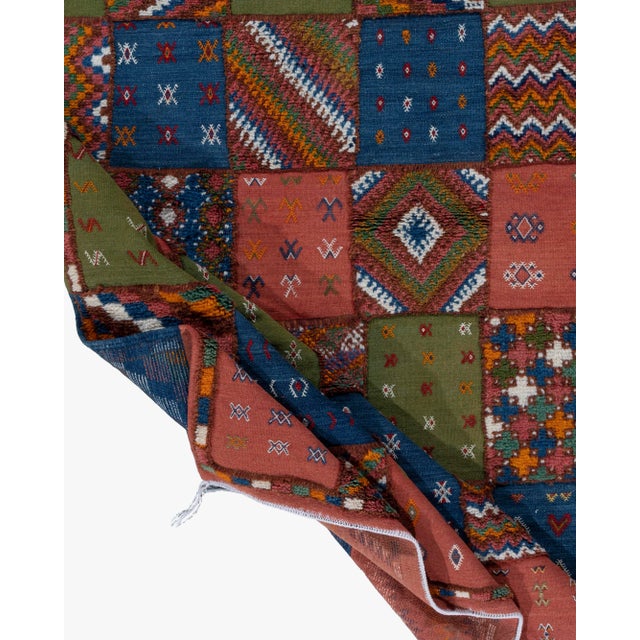 Vintage Moroccan Design Patch Rug 5'4 X 8'4 For Sale In New York - Image 6 of 8
