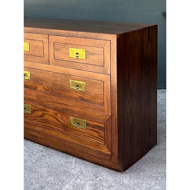 Vintage Henredon Campaign Dresser For Sale In West Palm - Image 6 of 12