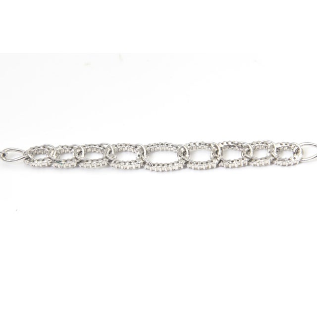 Transparent Diamond Oval 18k White Gold 14" Link Choker or Collar Necklace For Sale - Image 8 of 11