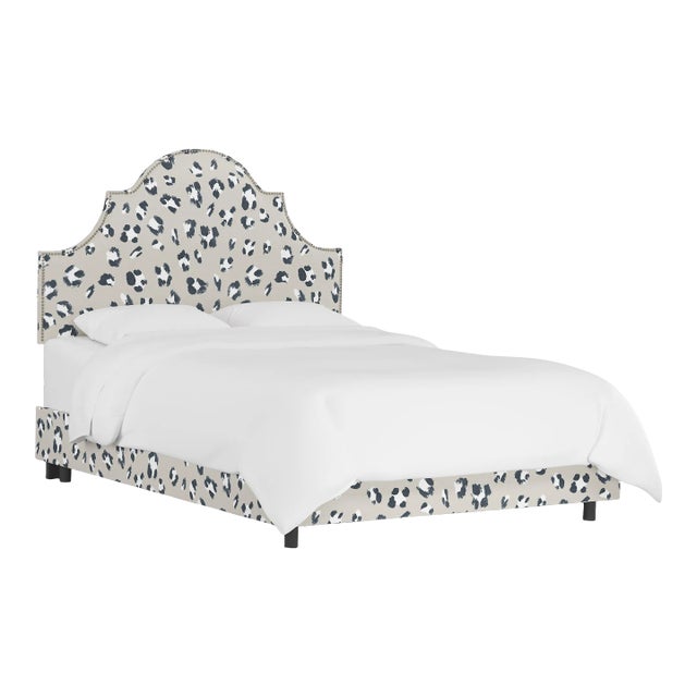 Halsted Bed in Ivory Brush Cheetah, California King For Sale