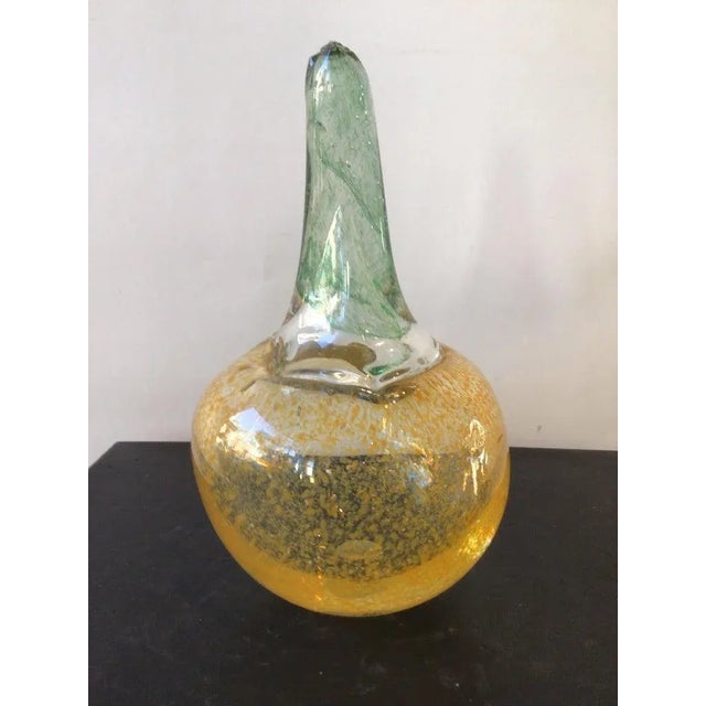 Modern 1980s Hand Blown Glass Pumpkin by Stuart Braunstein For Sale - Image 3 of 10