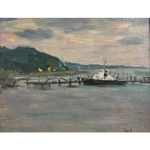 Boris Mikhailovich Lavrenko, Sunset on Boarding, Oil on Cardboard, 1980s For Sale - Image 6 of 6