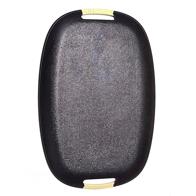 1960s Japanese Tilso Serving Tray With Hand Painted Decor For Sale - Image 10 of 10