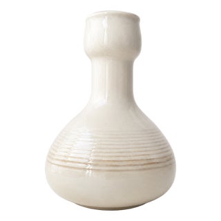 Mid-Century Modernist Incised Stoneware Bottle Vase by Franco Bucci for Pesaro Laboratory, 1970s For Sale