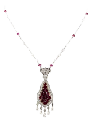 8.55 Carat Rose Cut Diamond Gold Platinum Chain Necklace