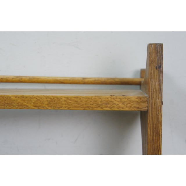 Oak Serpentine 2 Tier Farmhouse Wall Hanging Plate Rack Tea Cup Display Shelf 35" For Sale - Image 14 of 18