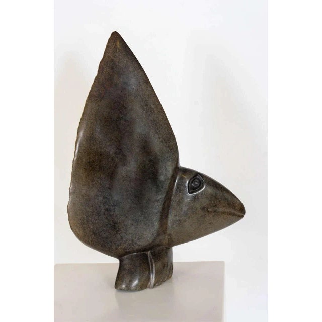 Modern Stone Sculpture on Pedestal by David Bangura, 1990s For Sale - Image 3 of 8