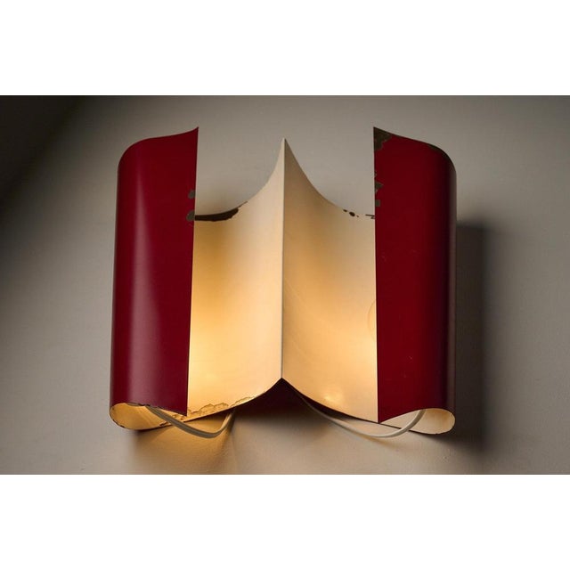 Red Red Metal Wall Sconce by Bruno Gatta for Stilnovo, 1950s For Sale - Image 8 of 16