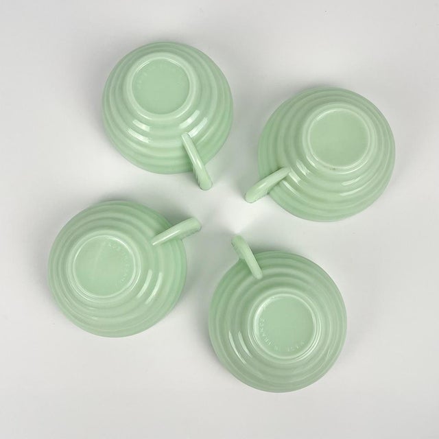 Mint Green Opaline Coffee Set, 1950s, Set of 8 For Sale - Image 3 of 6