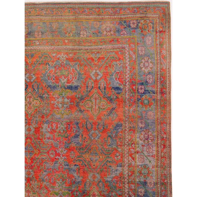 Rustic Galerie Shabab Collection Early 20th Century Turkish Oushak Room Size Carpet For Sale - Image 3 of 10