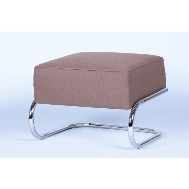 Bauhaus Stool in Chrome and Steel by Robert Slezák for Slezak Factories, Czech, 1930s For Sale - Image 9 of 9