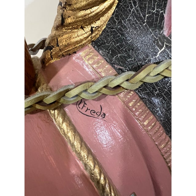 1980s Rotocast Molded Carousel Lifesize Miniature Horse on Wooden Pole For Sale - Image 11 of 12