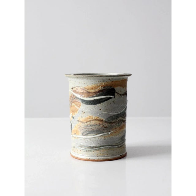 Gray Vintage Studio Pottery Vase For Sale - Image 8 of 8