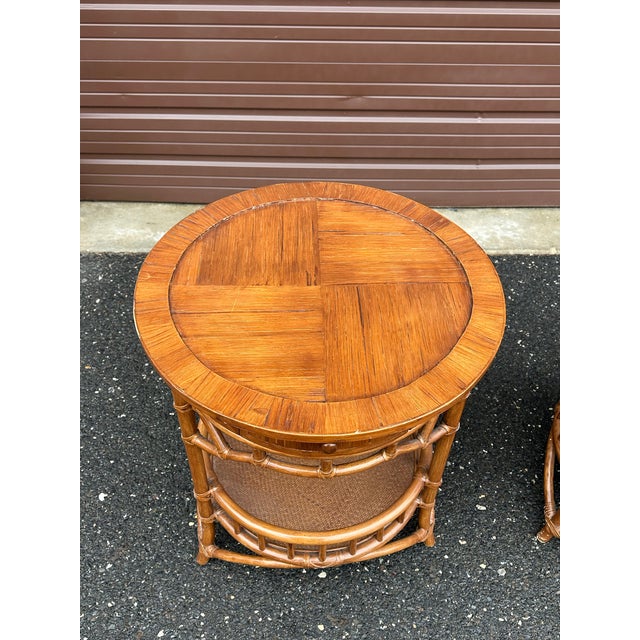 1990s British Colonial Style Oversized End Tables or Center Table- A Pair For Sale In Philadelphia - Image 6 of 12