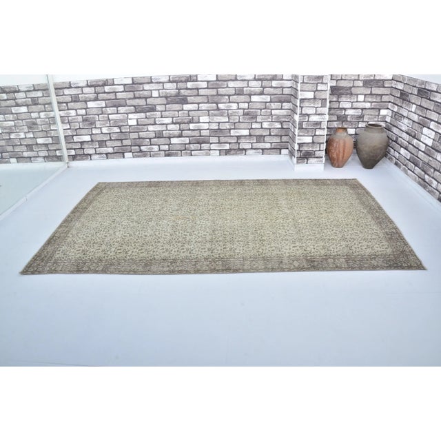 1960s Handmade Abstract Design Wool Turkish Area Rug For Sale - Image 11 of 11