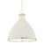 Hudson Valley Lighting Mark D. Sikes Painted No. 3 3-Light Large Pendant, Aged Brass/Off White For Sale