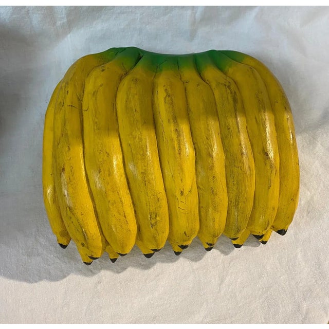 1980s Arts and Crafts Carved Wood Bananas and Grapes - 2 Pieces For Sale In New York - Image 6 of 13