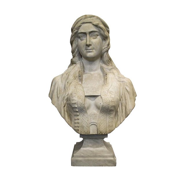 Bust of a Woman, 1800s, Marble For Sale - Image 6 of 6