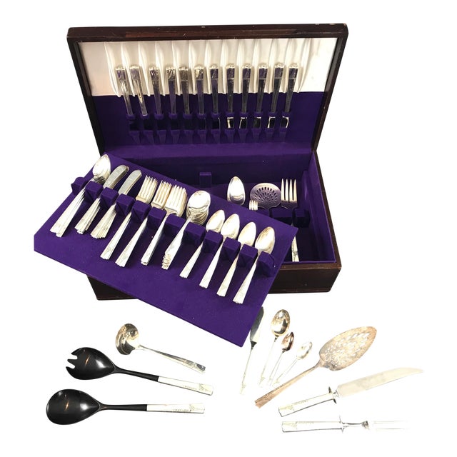 1937 Nobility Plate Caprice Art Deco Silverware Set 107 piece Chairish