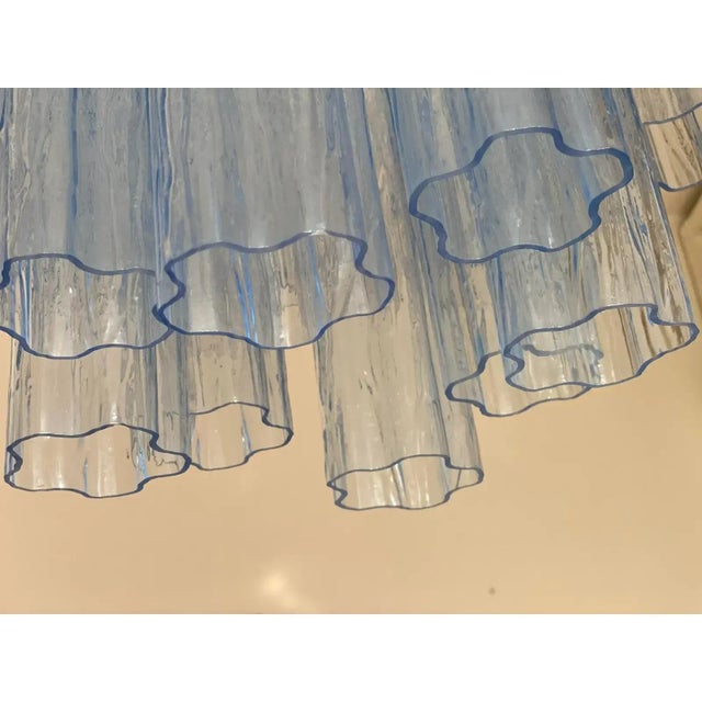 Blue Tronchi Murano Glass Chandelier in Venini Style by Simoeng For Sale - Image 10 of 13