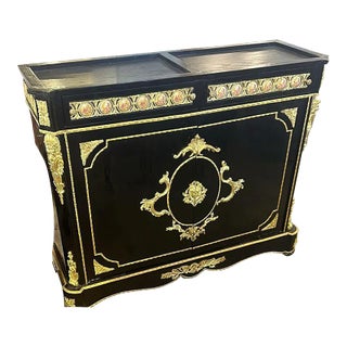 French Louis XVI Style Black Commode Furniture For Sale