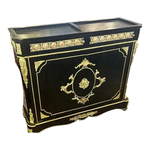 French Louis XVI Style Black Commode Furniture