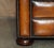 Vintage Art Deco Hand Dyed Fully Whisky Brown Leather Chesterfield Sofa For Sale - Image 5 of 17