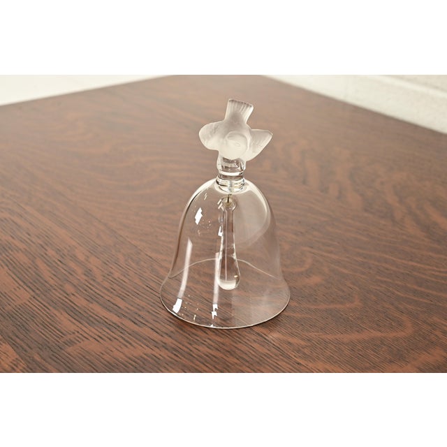 Lalique Lalique "Pinsons" Art Deco Frosted Sparrow Crystal Table Bell For Sale - Image 4 of 12