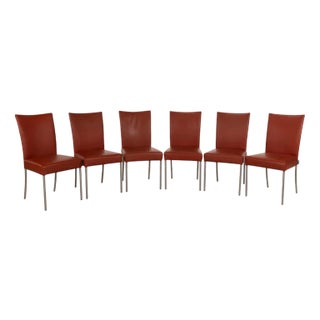 Penthouse Chairs in Brown Leather from Contur, Set of 6 For Sale