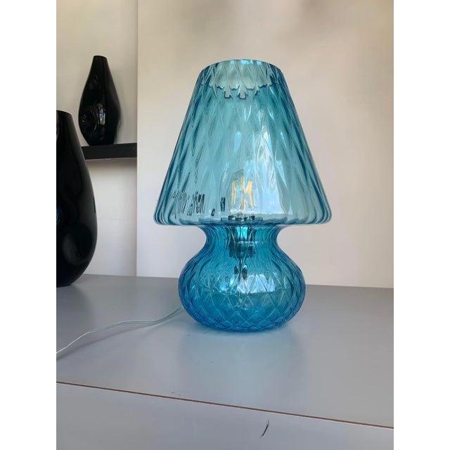 Light-Blue Murano Style Glass with Ballotton Lamp from Simoeng For Sale - Image 7 of 10