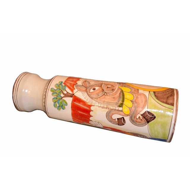 Ceramic Desimone Hand Painted Tall Art Pottery Flower Vase For Sale - Image 7 of 12