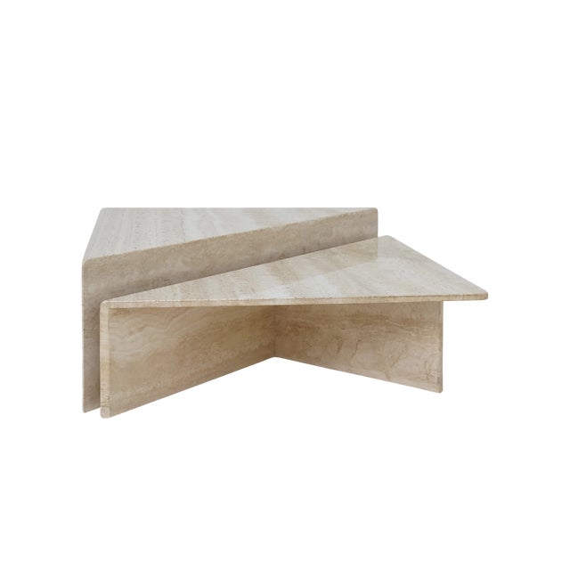 Taller piece: 16"h, 54"w, 27.5"d - Shorter piece: 12"h, 54"w, 27.5"d - In the style of Roche Bobois circa 1980s -...