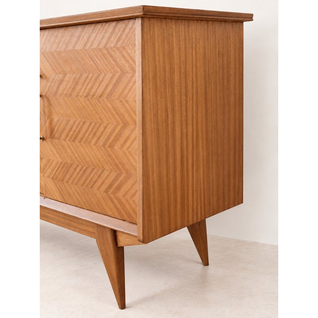 Vintage Teak Herringbone Sideboard, 1950s For Sale - Image 12 of 14