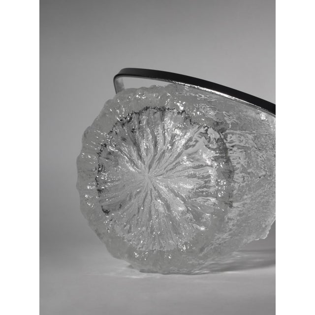 1970s Textured Ice Glass Bucket attributed to Tapio Wirkkala for Iittala, Finland, 1970s For Sale - Image 5 of 6