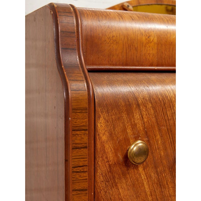 Early 20th Century Art Deco Waterfall Highboy Dresser For Sale - Image 9 of 12