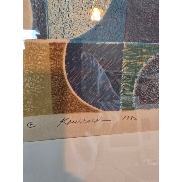 Abstract 1980s Vintage Abstract Signed Limited Edition Lithograph For Sale - Image 3 of 5